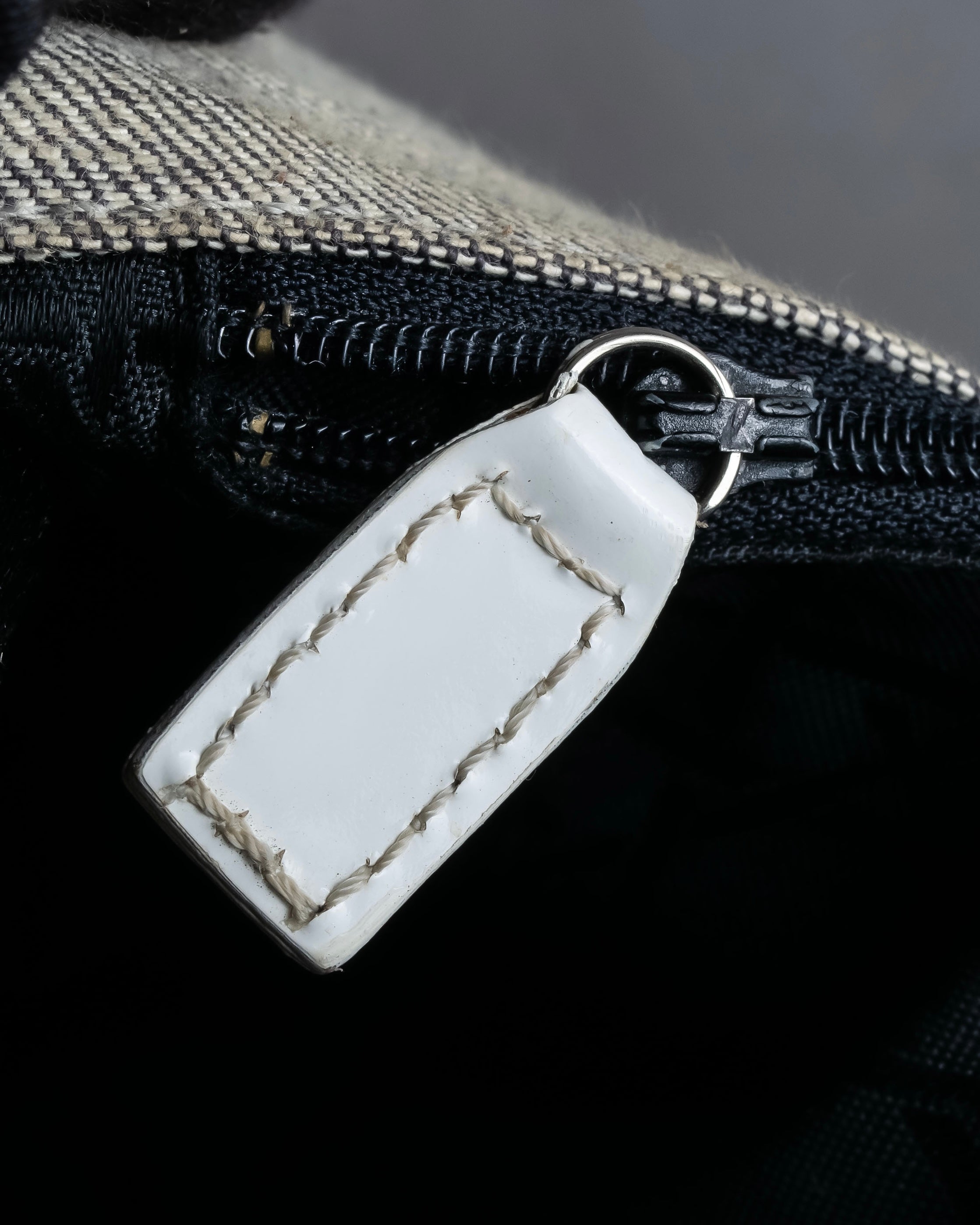 "Christian Dior" Malice Pearl Series greige color canvas shoulder bag