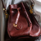 "Cartier" Drawstring design bordeaux color shoulder bag