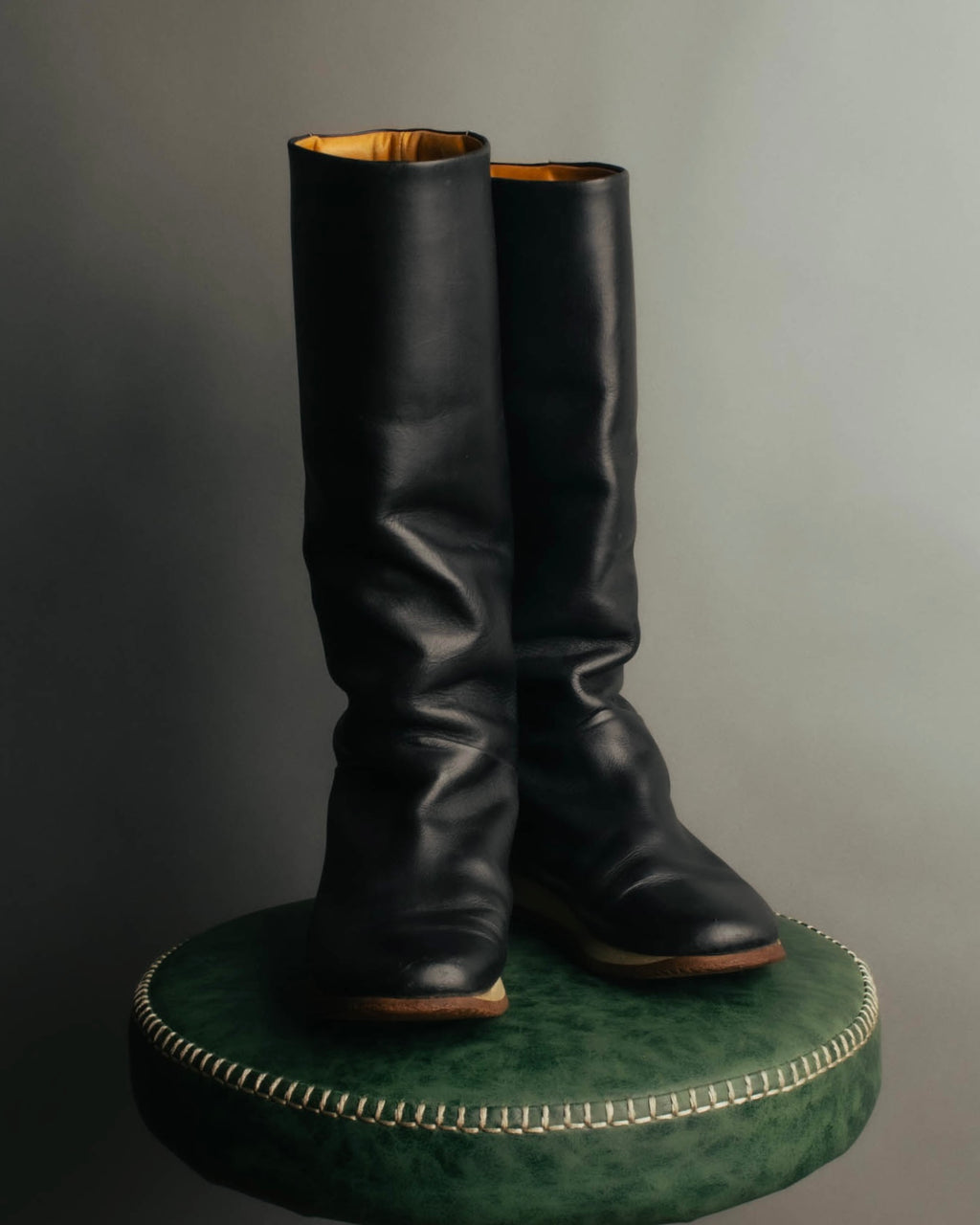 "Hermès" 90's-00's Minimal leather knee-high boots