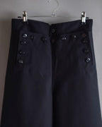 "US navy inspired lace back wide sailor pants"