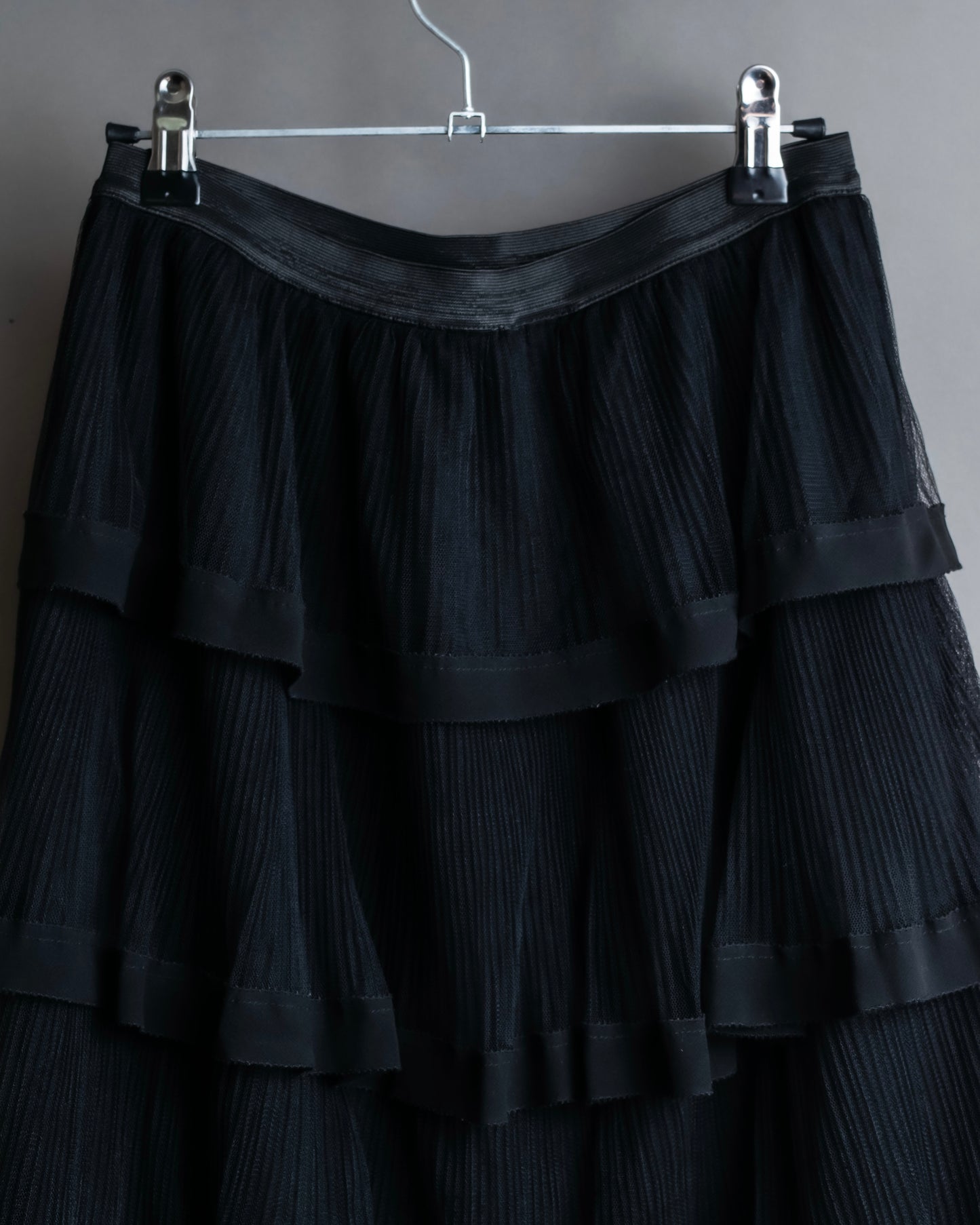 "RED VALENTINO" Layered frill design flare silhouette mid length skirt