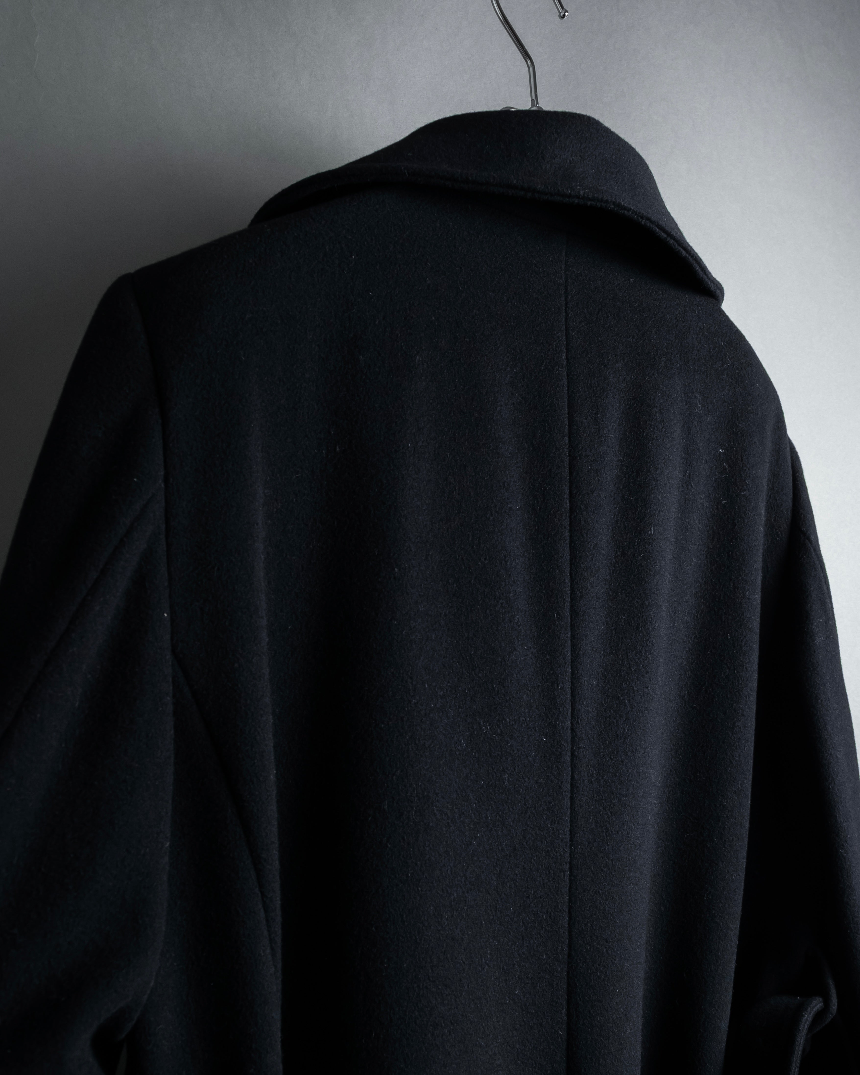 "BURBERRY" Belted design stand collar cashmere mix long coat