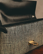 "Salvatore Ferragamo" Crocodile embossed Gancini shoulder bag