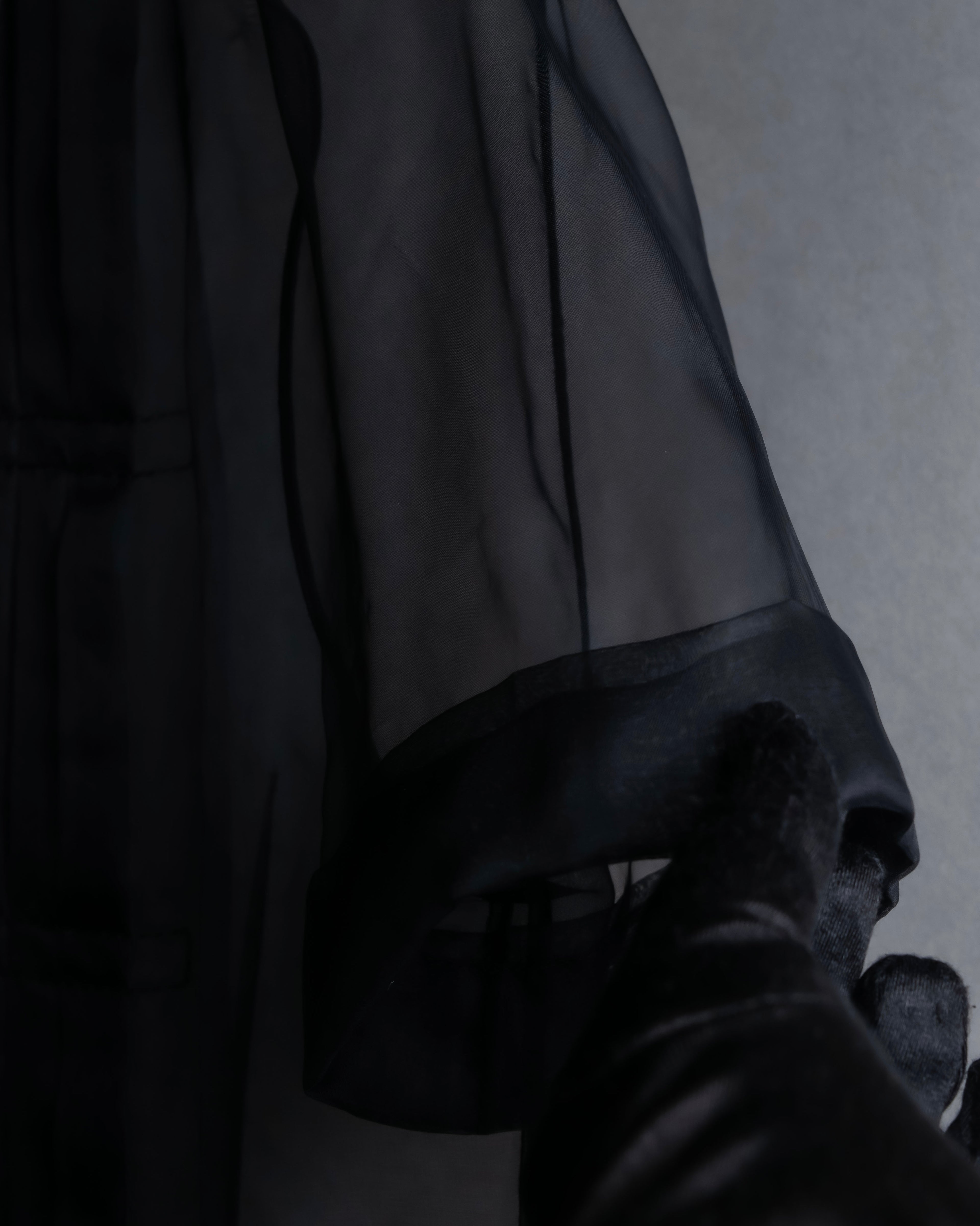 "CELINE" See-through layered design shirt & skirt set up