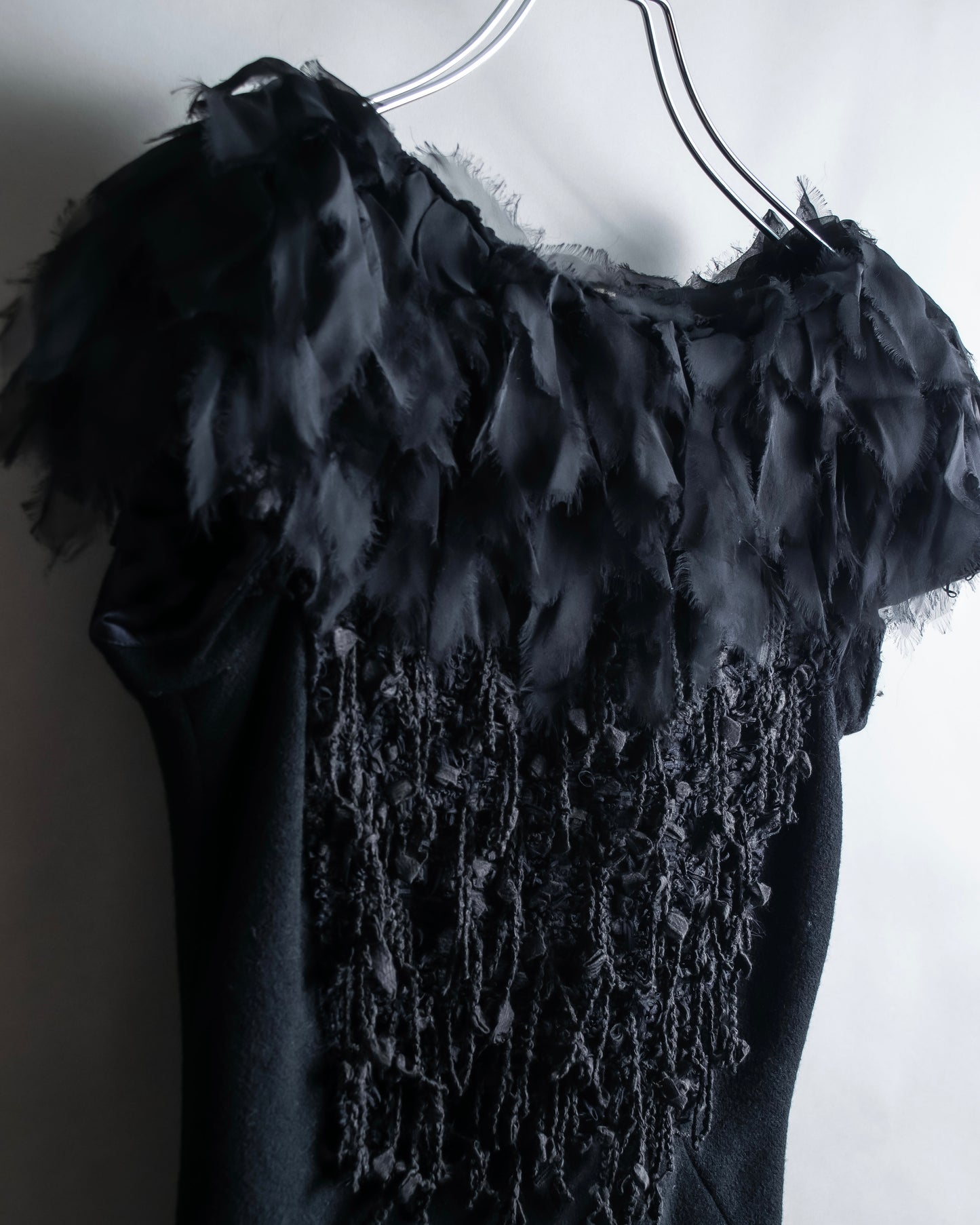 "BOTTEGA VENETA" Organza &amp; fringe design sleeveless dress