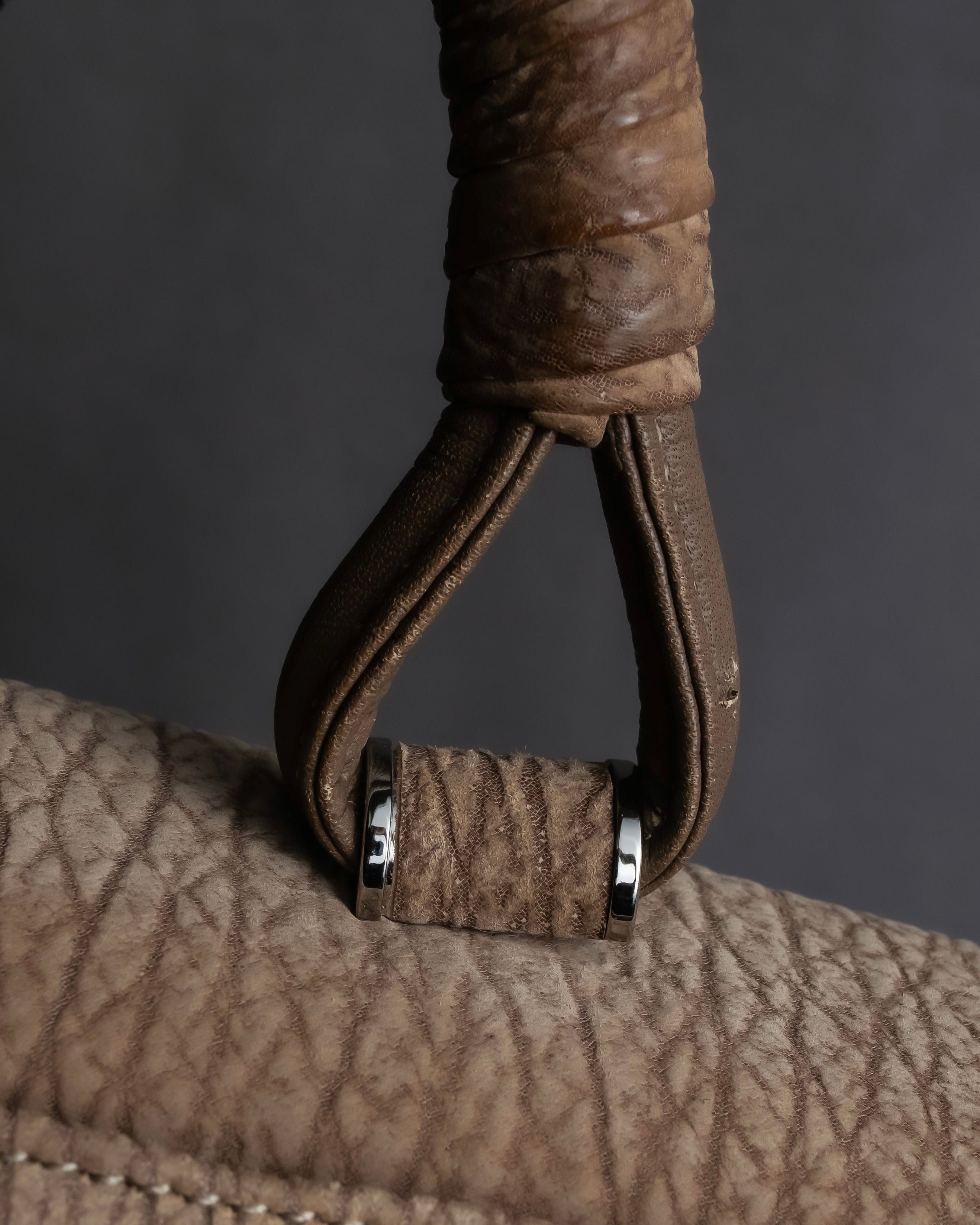 "LUCE SAINT-CLAR" Special textured leather one-handle bag