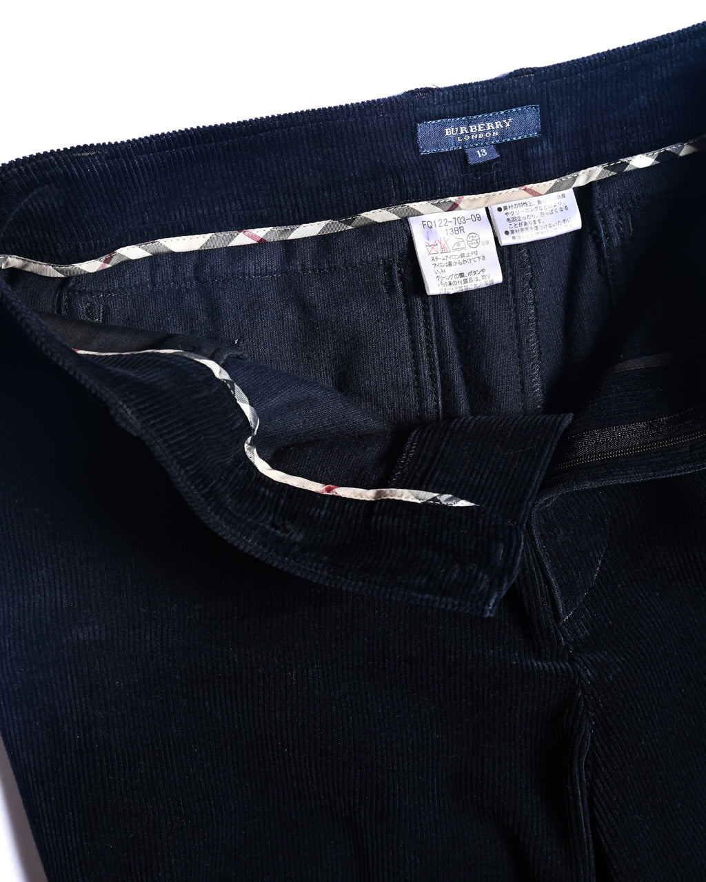 BURBERRY/ Slim Fit Single Breasted Corduroy Set Up Black
