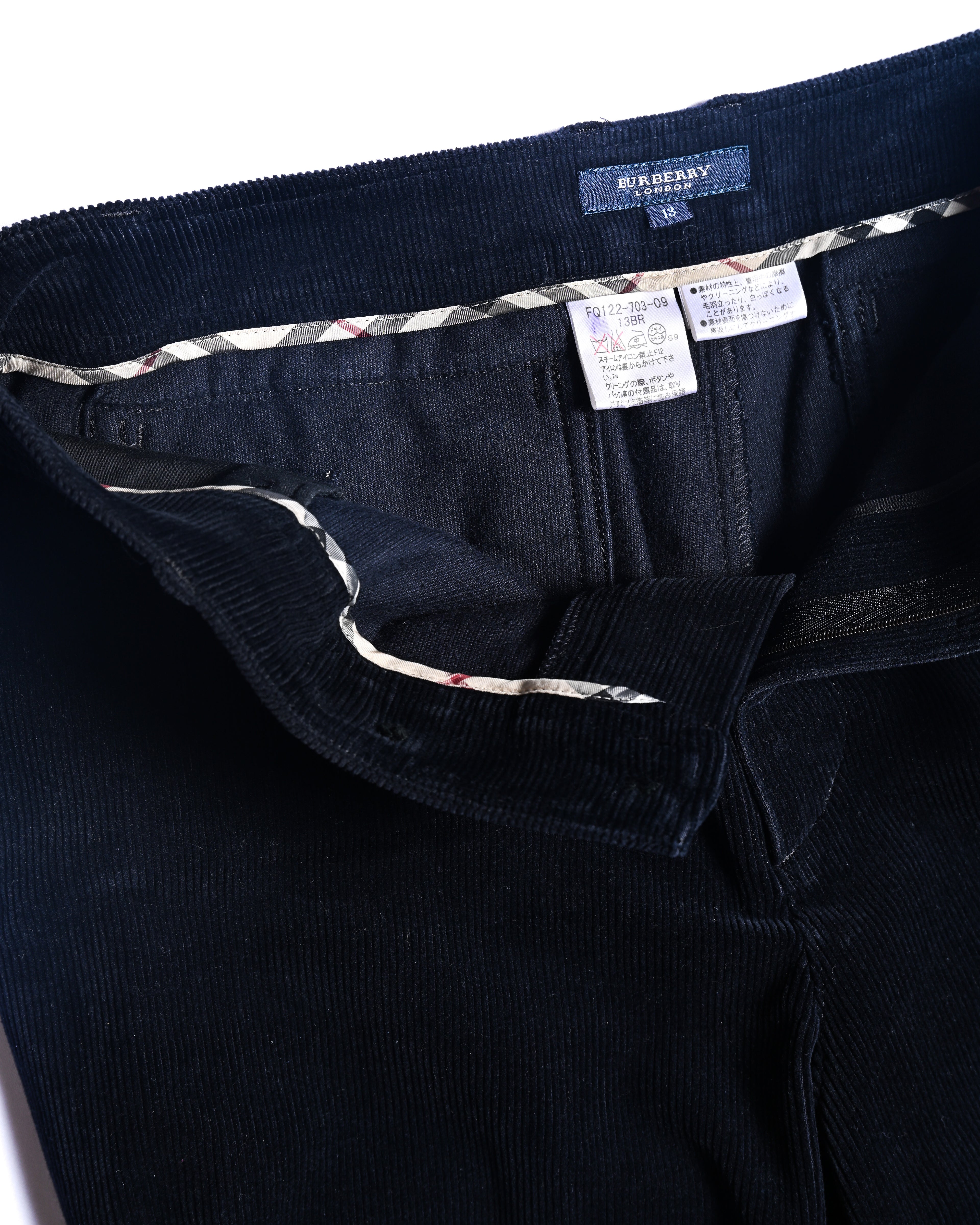 BURBERRY/ Slim Fit Single Breasted Corduroy Set Up Black