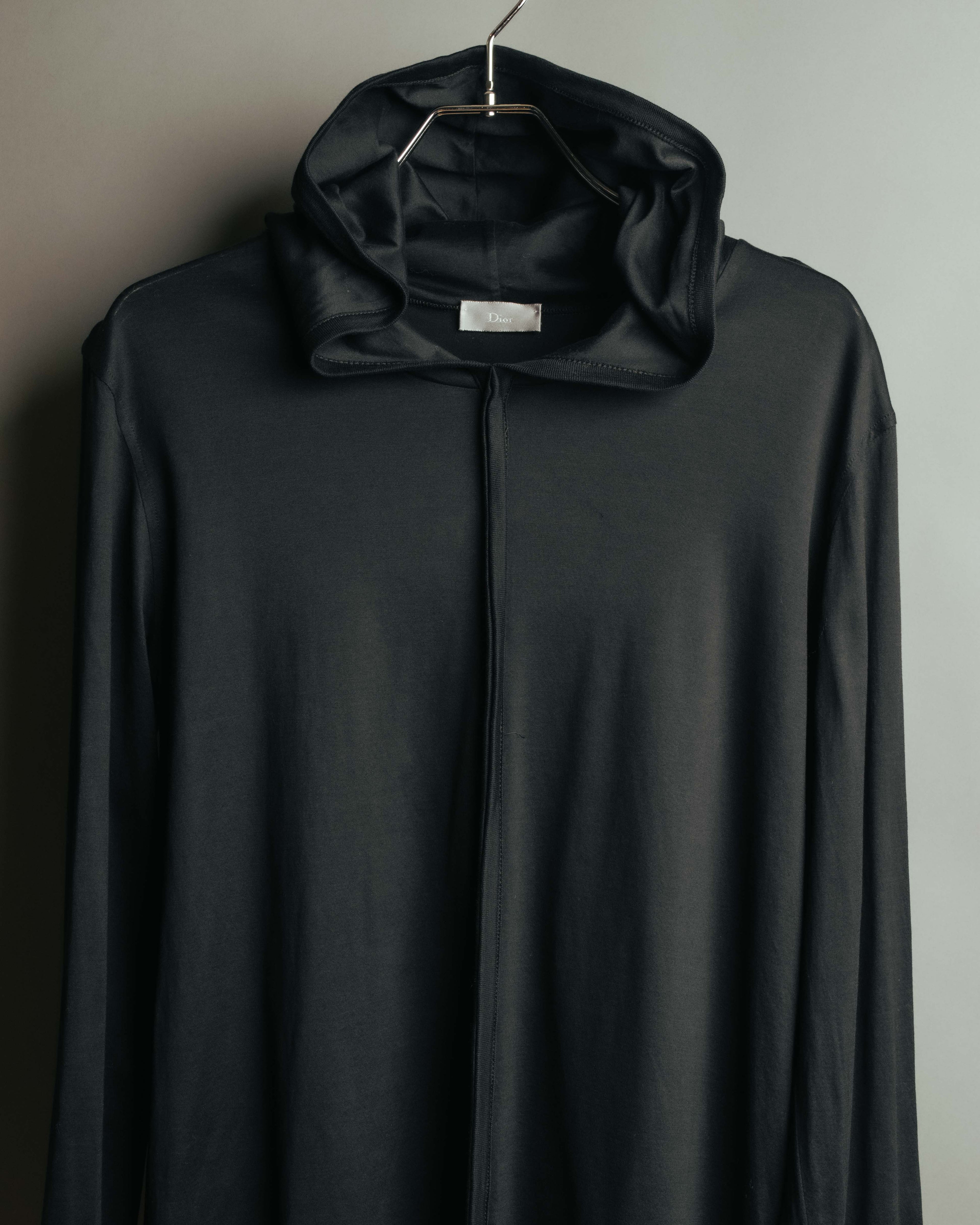 "Dior" 00's Vintage minimalist full-zip jersey hooded sweatshirt