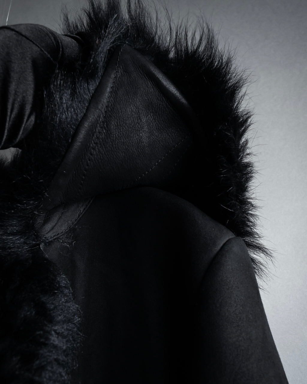 -SPECIAL- "GUCCI" 90's-00's Leather combination fur long coat