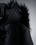 -SPECIAL- "GUCCI" 90's-00's Leather combination fur long coat