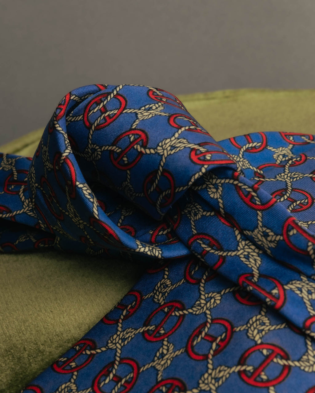 “HERMÈS” 90’s Rope and H motif silk tie