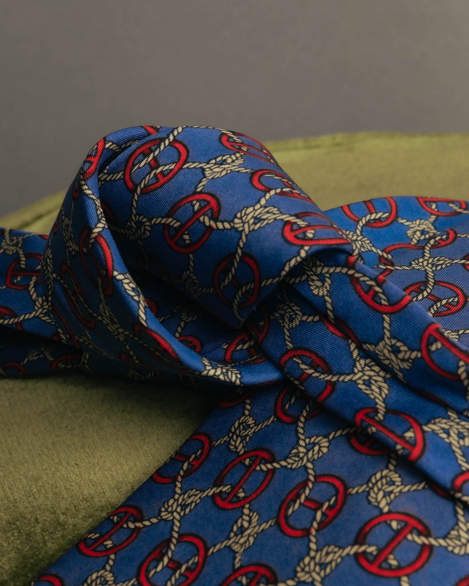 “HERMÈS” 90’s Rope and H motif silk tie