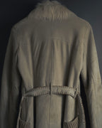 "BURBERRY BLUE LABEL" 00’s Shearling cable-knit pockets coat