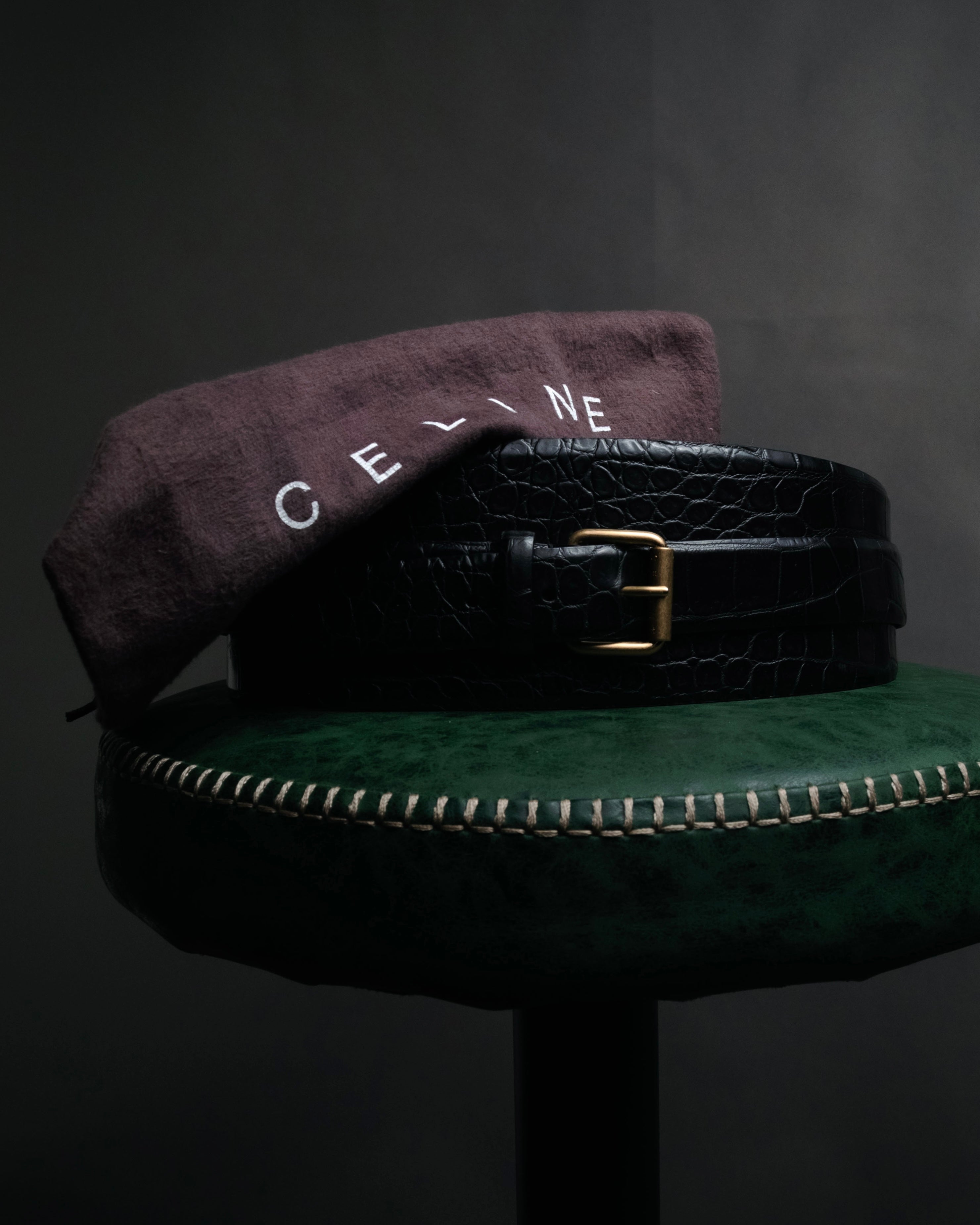 CELINE (セリーヌ) - クロコ型押し ダブルラップ コルセットベルト