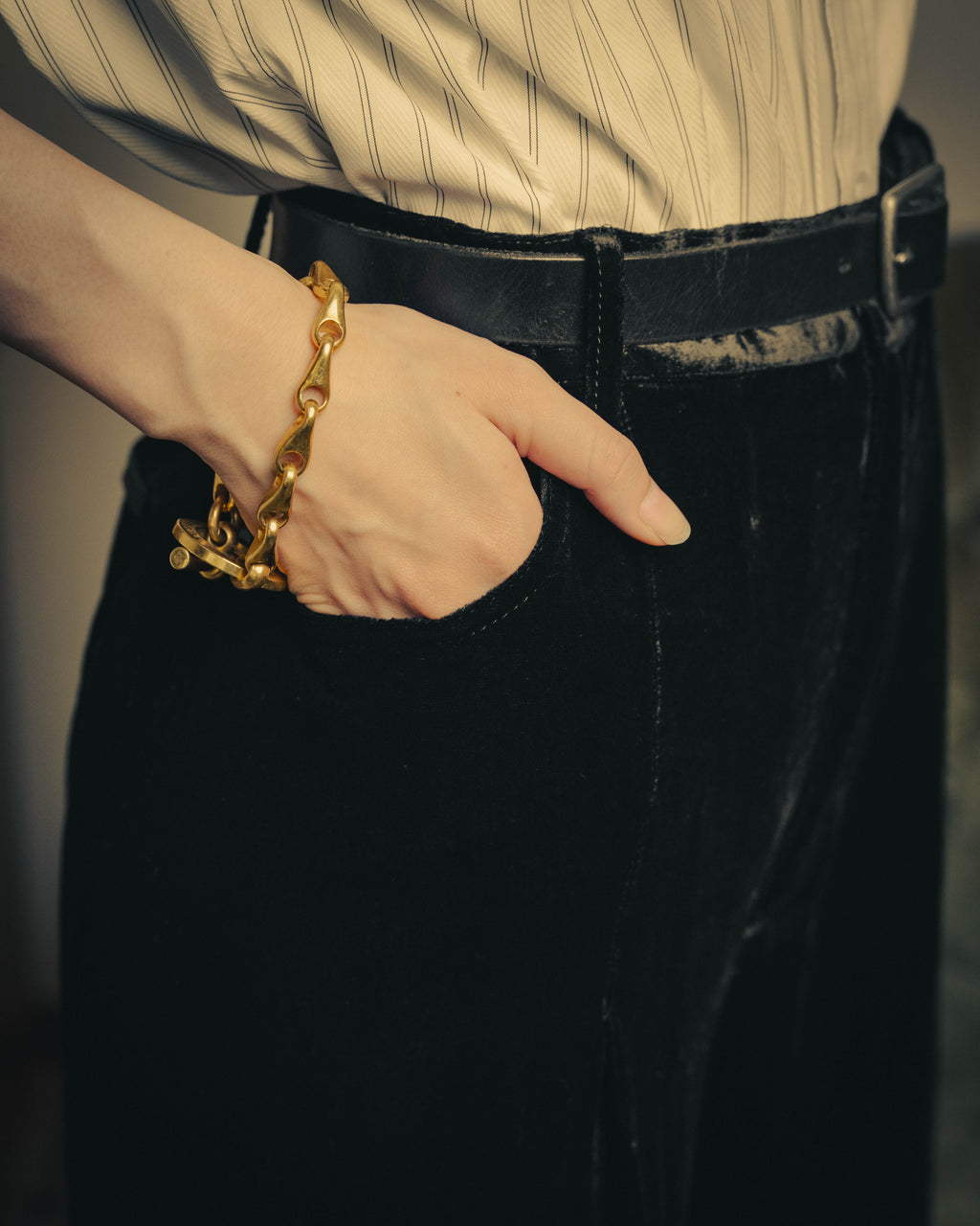 –SPECIAL– "CELINE" 90's Sculptural toggle chain bracelet
