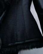 "Alexandar McQueen" Fur trimmed design shaped tailored jacket