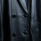 "PIERRE BALMAIN" Oversized double-breasted lamb leather tailored jacket