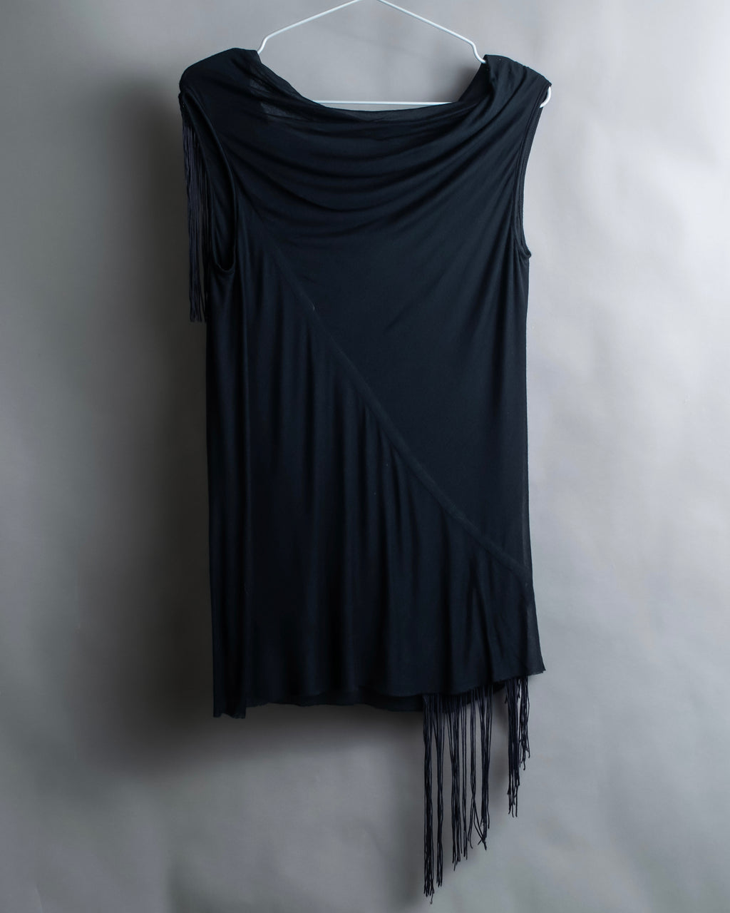 "Rick Owens Lilies" Fringe design draping sleeveless tops