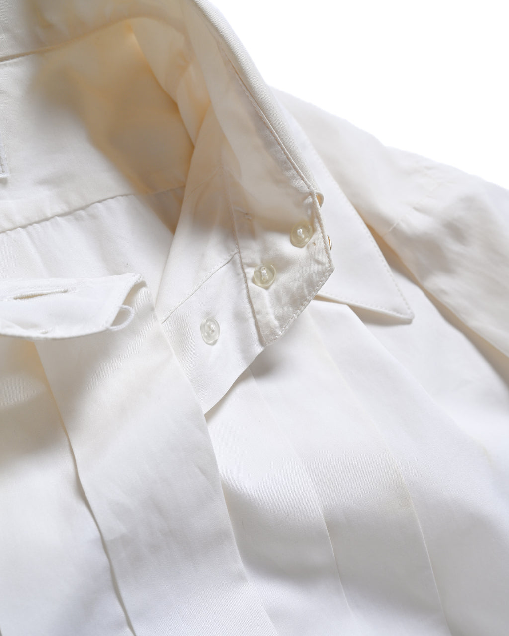 CHANEL/  Front Pleats Designed Fly Front Shirt with Gold CC Button