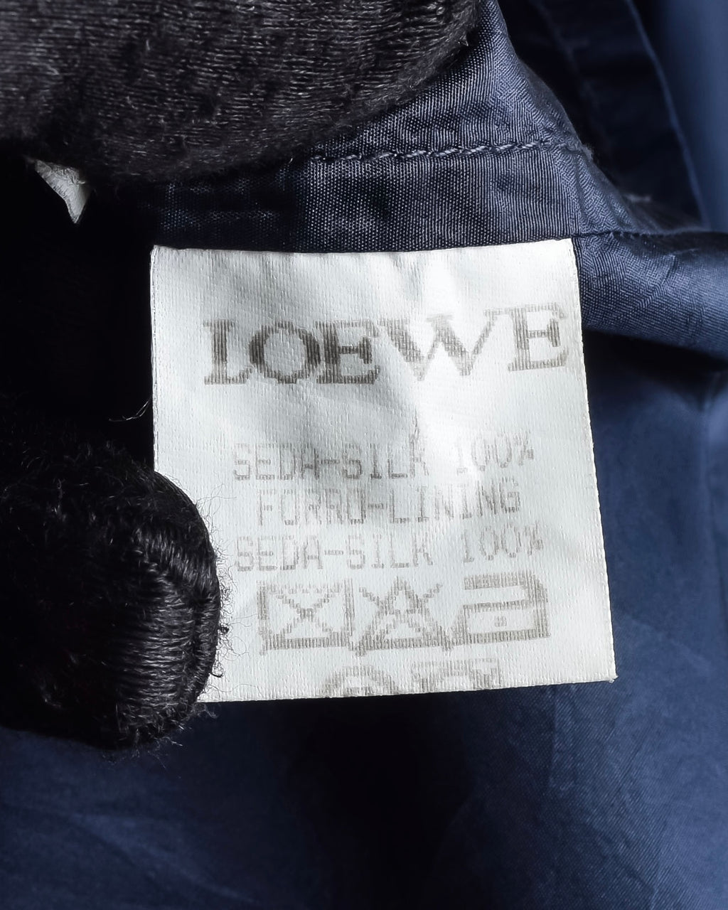 "LOEWE" 90's-00's Fly front silk shirt