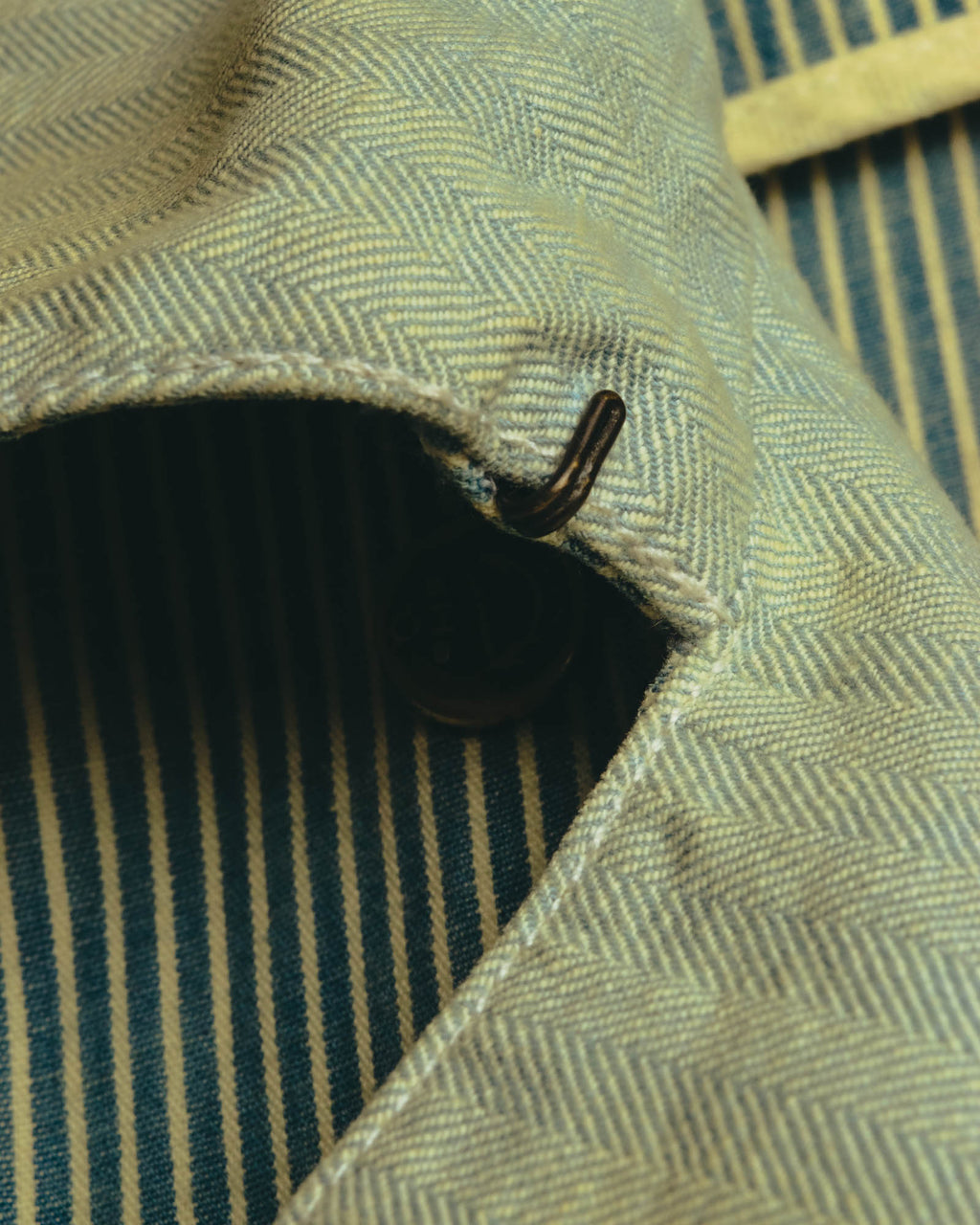 -SPECIAL- "Ralph Lauren" 00's Hickory stripe cotton double-breasted marine jacket