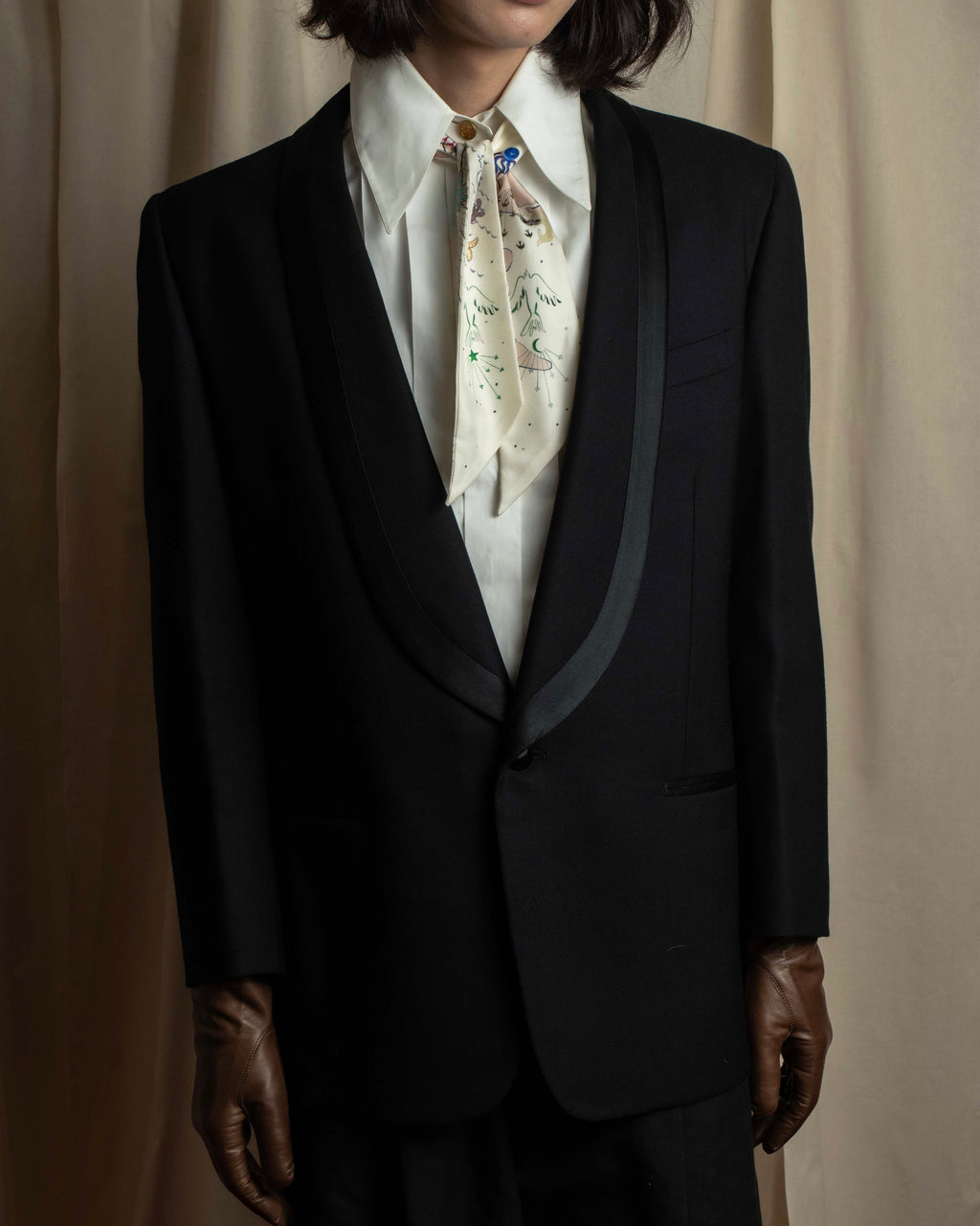 "BALENCIAGA" Structured tailored shawl collar jacket