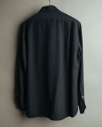 "Jean Paul Gaultier Classique" 90's Geometric jacquard total-pattern shirt with shell buttons
