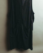 "Y's" 00's-10's Layered cupro sleeveless maxi dress