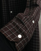 -SPECIAL- “HERMES” 90’s-00’s Windowpane checked sellier button shirt
