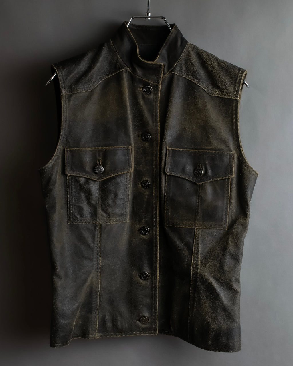 "CHANEL" 2000AW Karl Lagerfeld period calf leather vest