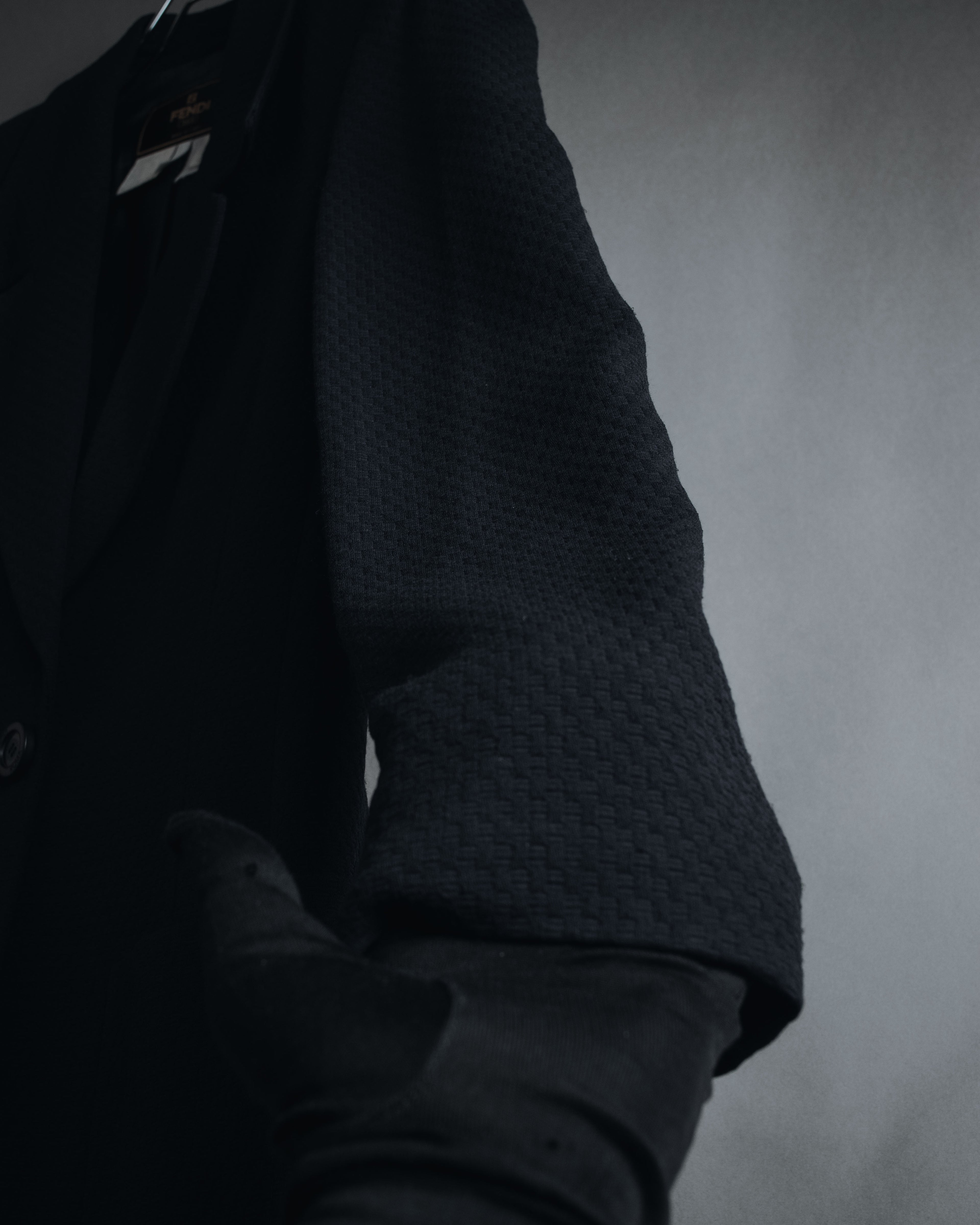 "FENDI" 80’s-90’s viscose blend structured tailored jacket