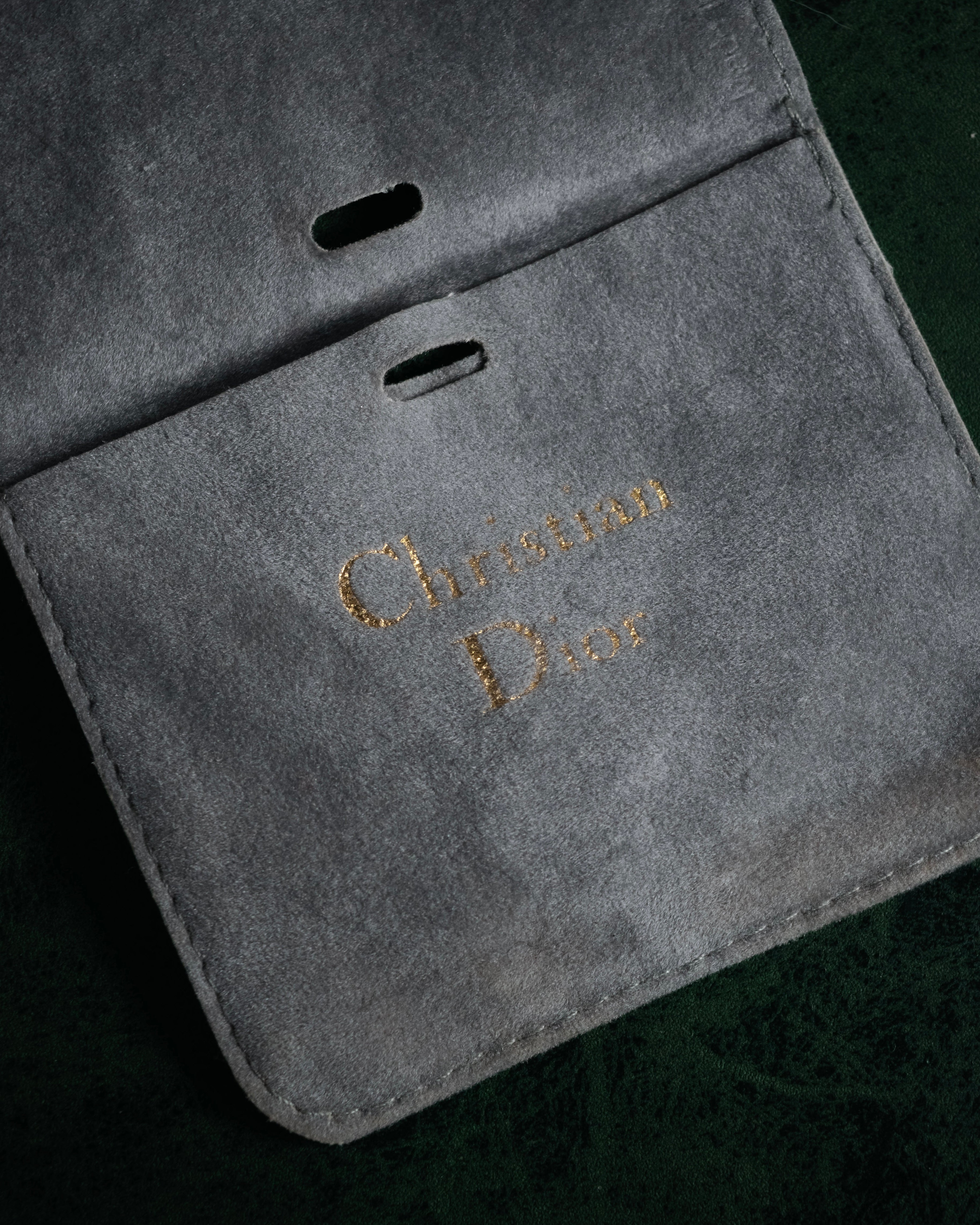 "Christian Dior" 00’s pavé letter charm multi chain bracelet