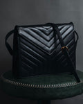 "Yves Saint Laurent" Late 80’s–early 90’s chevron quilted cassandre shoulder bag