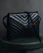 "Yves Saint Laurent" Late 80’s–early 90’s chevron quilted cassandre shoulder bag