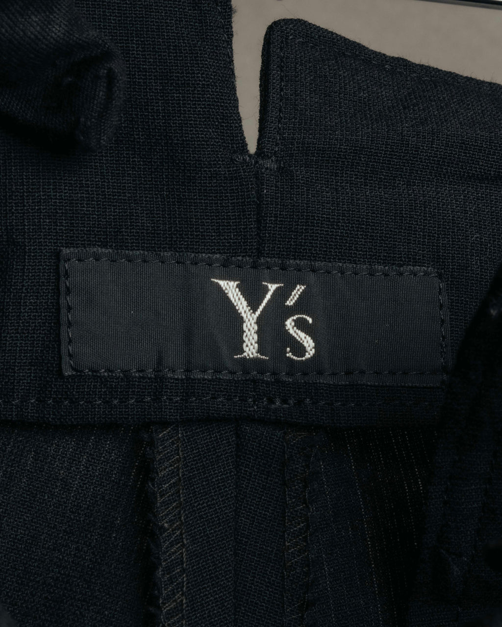 "Y’s" 90's-00's Vintage architectural high-waisted wide tapered wool trousers