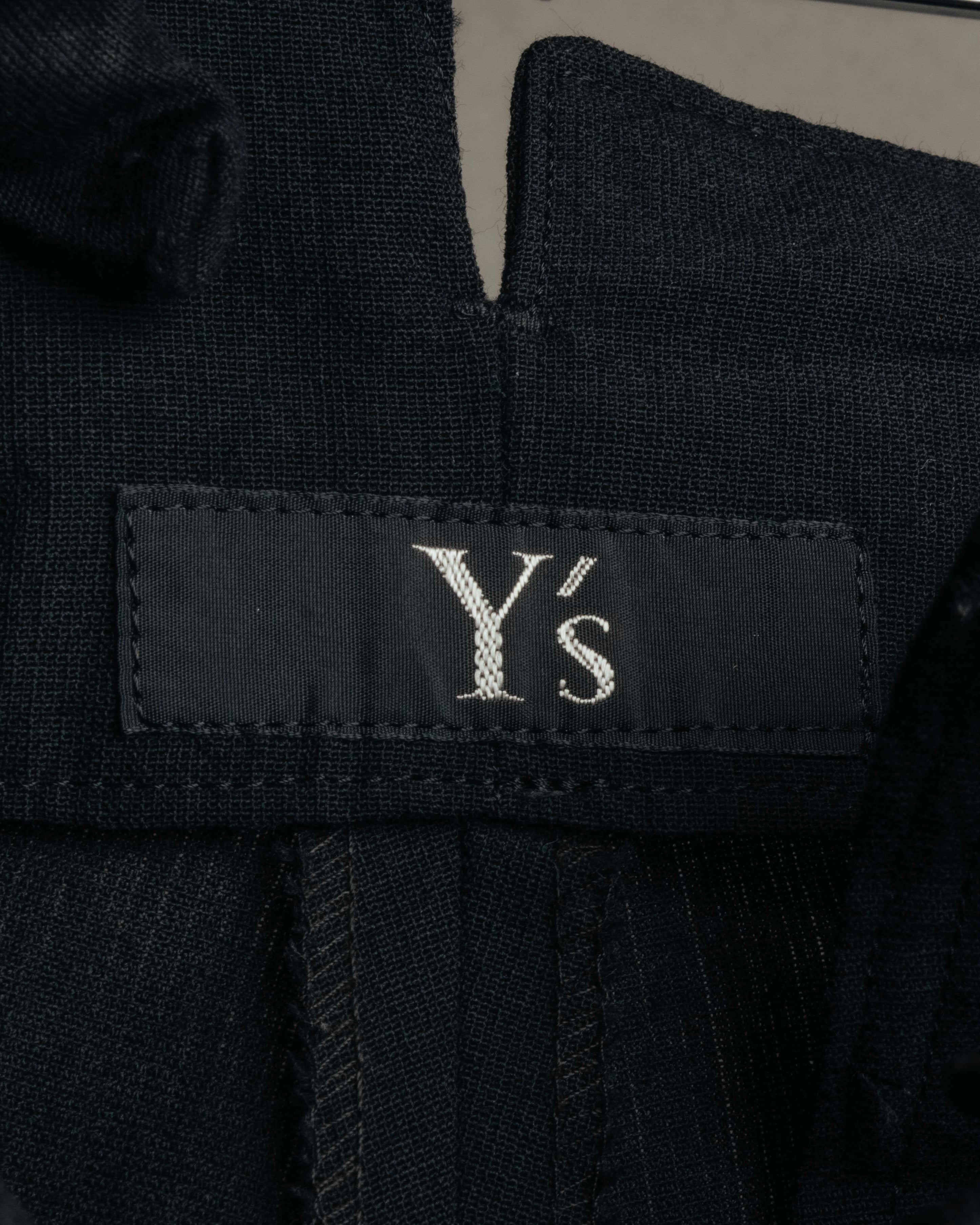 "Y’s" 90's-00's Vintage architectural high-waisted wide tapered wool trousers