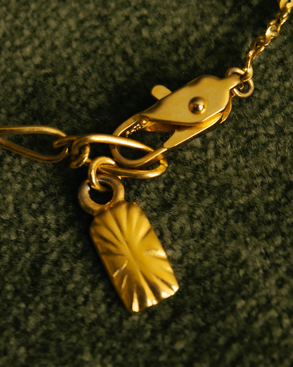 "Yves Saint Laurent" 80's-90's Gold tone rhinestone pendant necklace
