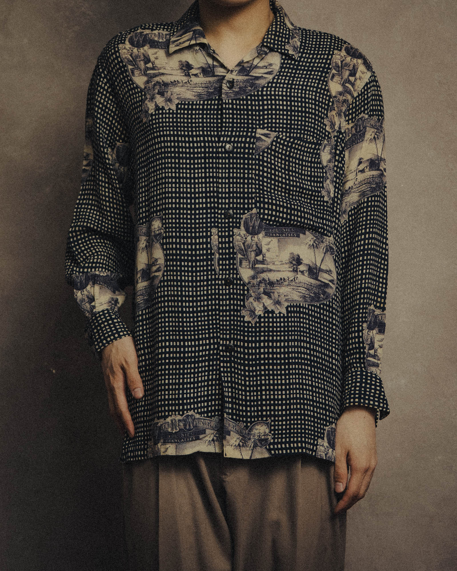–SPECIAL– “Christian Dior” 80’s-90’s archival toile print shirt