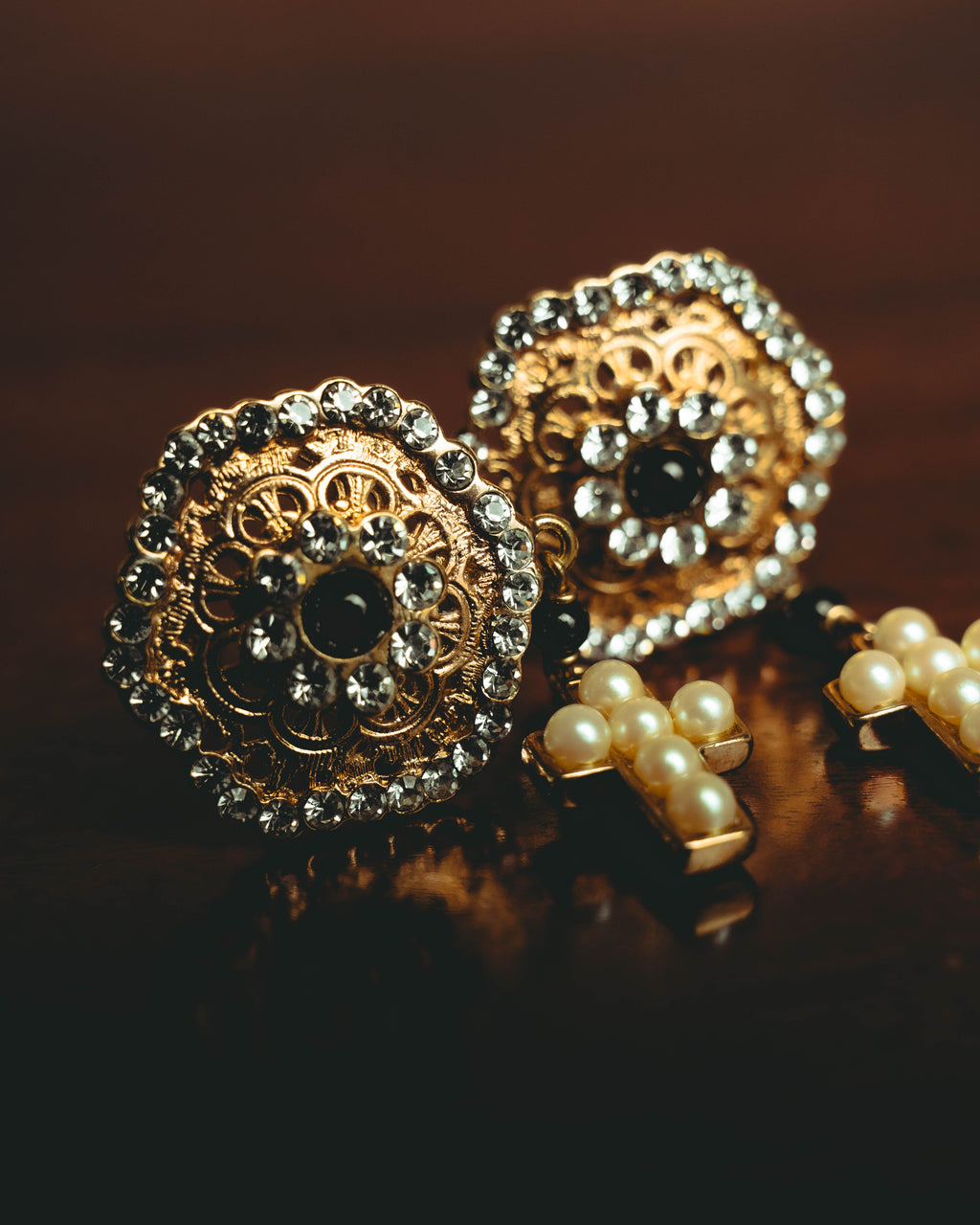 –SPECIAL– "VALENTINO" 80's-90's Ornate clip-on drop earrings
