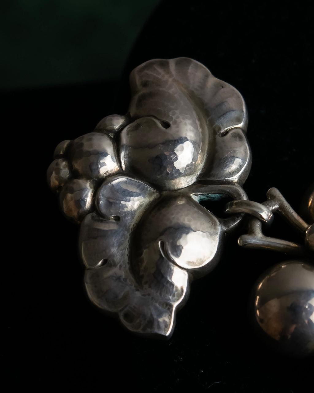 "GEORG JENSEN" Grape cluster motif silver 925 brooch