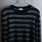 "Saint Laurent Paris" Glittery border pattern relaxed knit