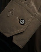 “HERMES” 2018-2024 Minimal band collar silk shirt