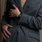 "Weekend Max Mara" Notch lapel tailored jacket & semi flared slacks herringbone set up