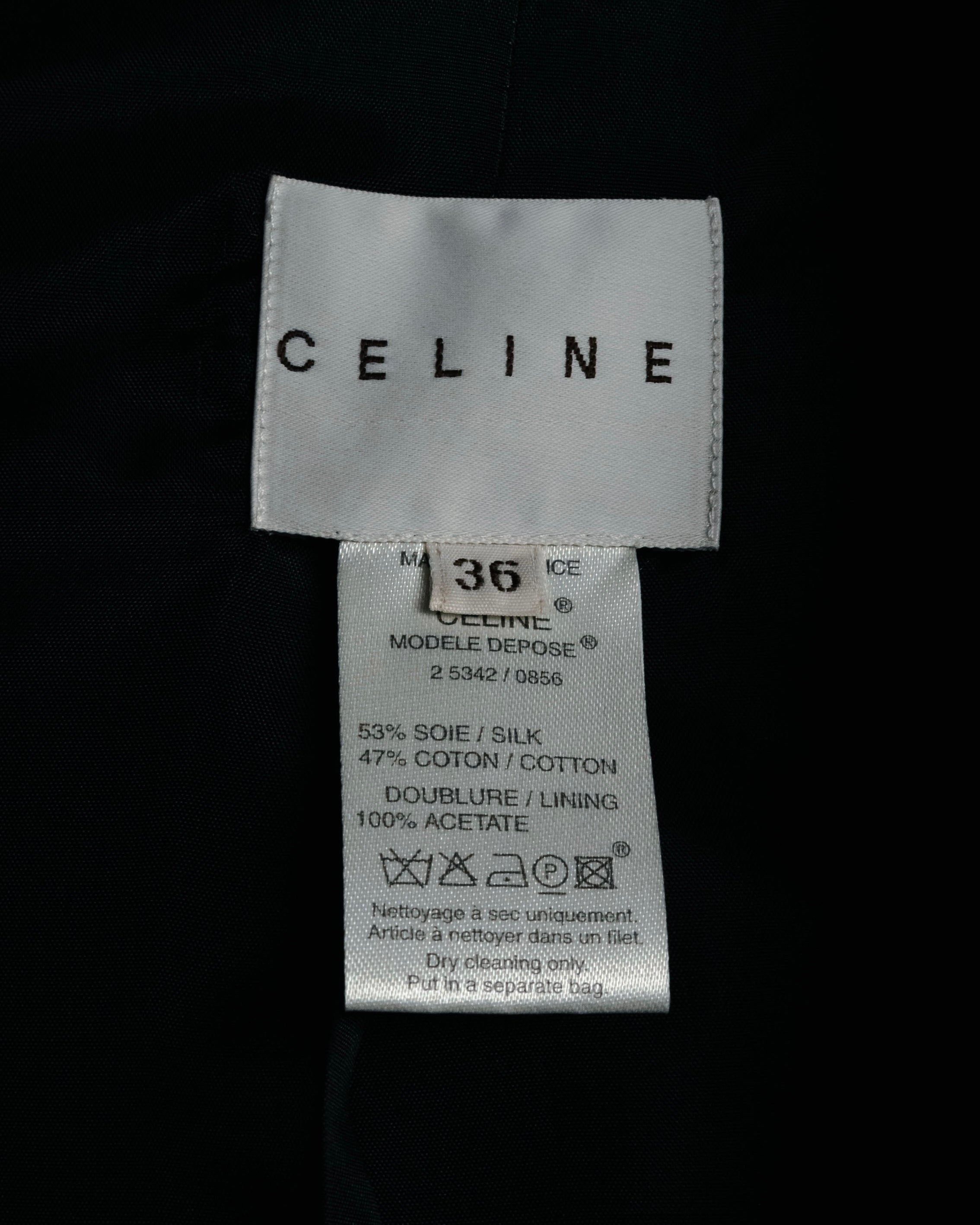 “CELINE” 00’s Lace overlay silk blend tailored jacket