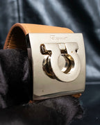 "Ferragamo" Gancini motif leather bangle
