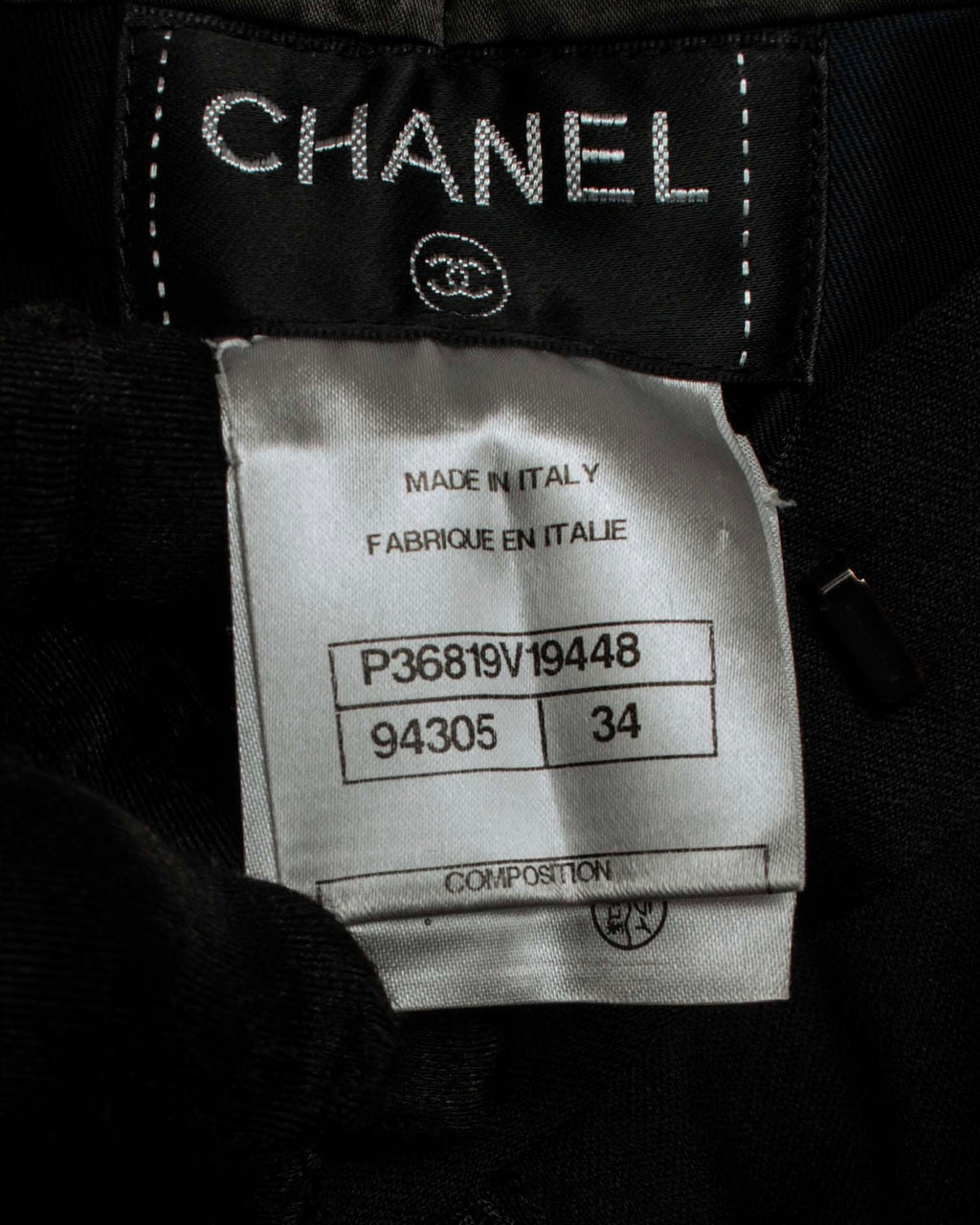 "CHANEL" Fringe design high waist straight cut slacks