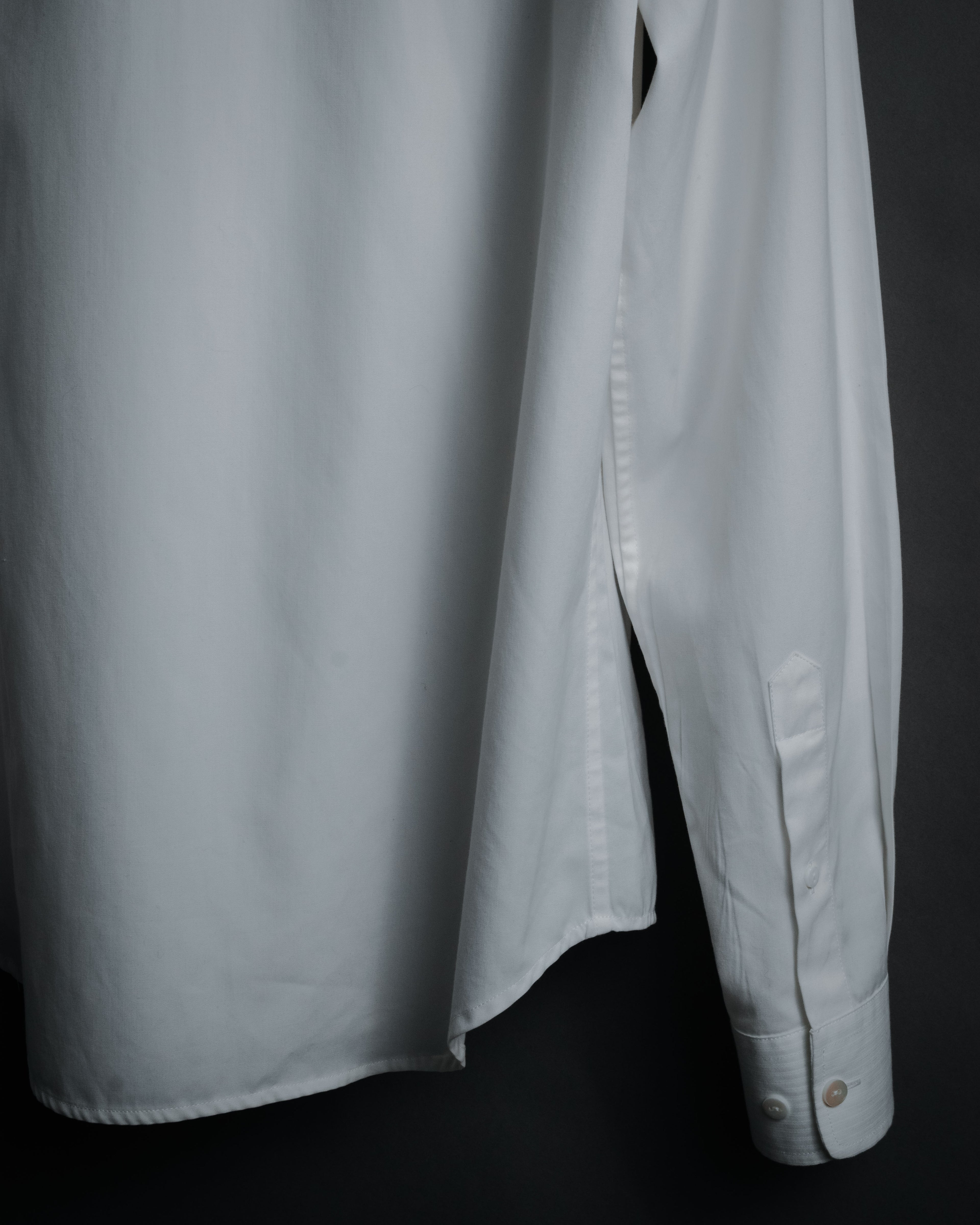 –SPECIAL– "BALENCIAGA" 2005-06’s Round collar chin tab paneled dress shirt