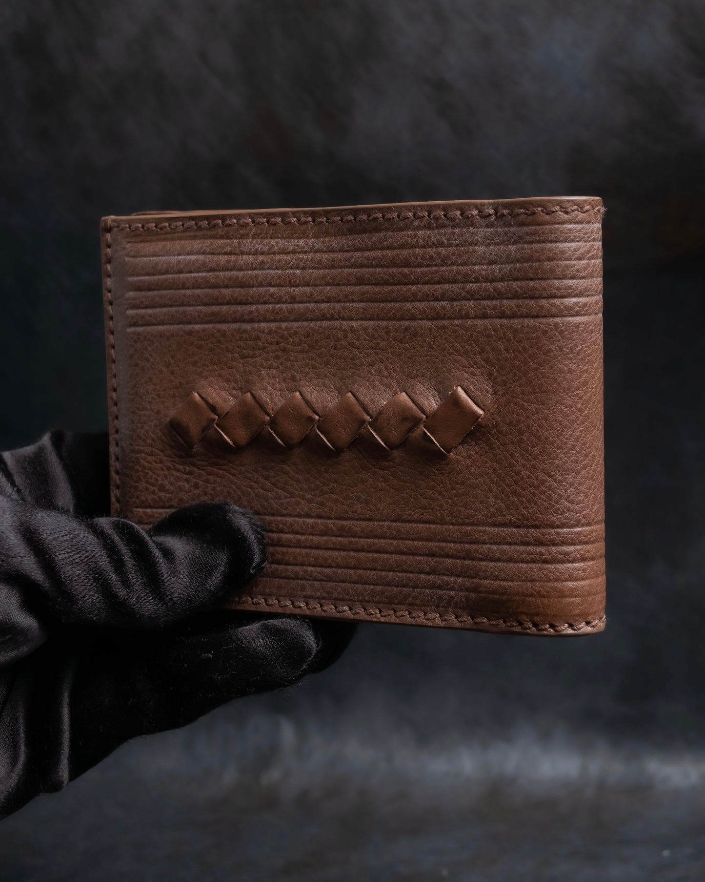 "BOTTEGA VENETA" Braided design leather bifold wallet