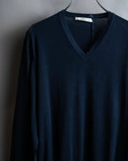 "PRADA" Raglan sleeves cotton navy color knit